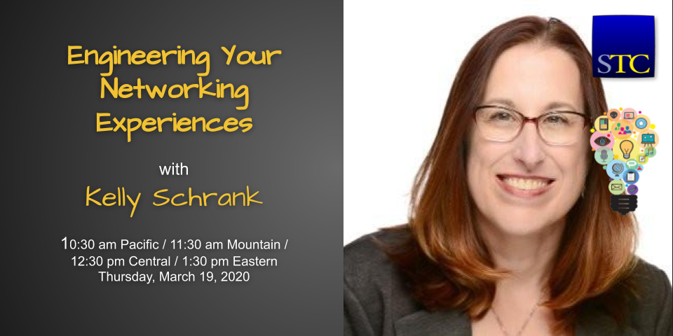 "Engineering Your Networking Experiences" webinar with Kelly Schrank